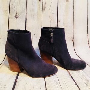 Crown vintage navy suede bootie